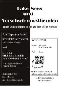 Flyer Fake und Verschwörungstheorien